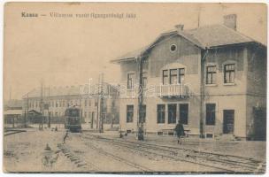 Kassa, Kosice; Villamos vasút (Igazgatósági lak). Özv. Bodnár Ferencné kiadása / tramway, tram (fa)