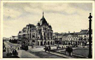 1935 Kassa, Kosice; Divadlo / színház, villamos / theatre, tram (EB)