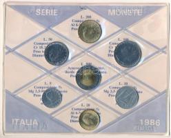 Olaszország 1986. 5L-500L (7xklf) forgalmi sor fóliatokban T:UNC Italy 1986. 5 Lire - 500 Lire (7xdiff) coin set in foil pack C:UNC