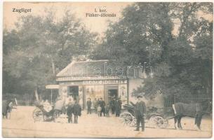 1906 Budapest XII. Zugliget, Fiáker állomás, Klóze Róbert üzlete. Kohn és Grünhut kiadása (fl)