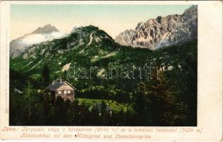 Tátra, Magas-Tátra, Vysoké Tatry; Tarpataki völgy a középorom és a lomnici csúccsal. Cattarino kiadása / Kohlbachthal, Mittelgrad, Lomnitzerspitze