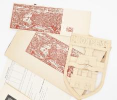 Varga Mátyás (1910-2002) grafikus össz. 6 db műve: Budapest (2 db), Katona József Színház (2 db), Ré...