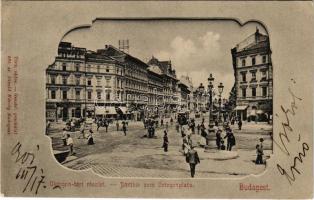 1901 Budapest VI. Oktogon, villamos, Ernyei Lajos, Komlődi Jakab üzlete. Divald Károly 239. sz. (EK)