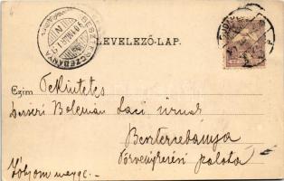 1901 Budapest VI. Oktogon, villamos, Ernyei Lajos, Komlődi Jakab üzlete. Divald Károly 239. sz. (EK)