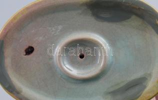 Zsolnay eozin mázas akt szobor, jelzett, hibátlan, m: 24,5 cm