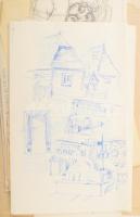 cca 1940-60 Varga Mátyás (1910-2002) grafikus, díszlettervező által készített színpadi látványtervek...