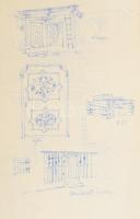 cca 1940-60 Varga Mátyás (1910-2002) grafikus, díszlettervező által készített színpadi látványtervek...