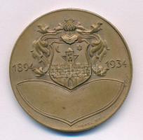 1934. "Szombathelyi Kerékpáros Egylet 40 éves jubileumi érme" bronz emlékérem "Hawel ...