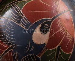 Állatmotívumos design gombváza, m: 12,5 cm