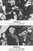 cca 1989 előtt készült ,,Zsófia" című lengyel film jelenetei és szereplői, 10 db vintage produkciós filmfotó (vitrinfotó, lobbyfotó) ezüst zselatinos fotópapíron, a használatból eredő (esetleges) kisebb hibákkal, 18x24 cm