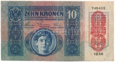 1915. 10K piros "DEUTSCHÖSTERREICH" felülbélyegzéssel T:F