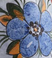 Retro német virágmintás váza, pattogzással, m: 23 cm