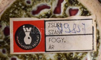 Erdélyi István: Retro váza. Zsűri címkével, m: 32 cm