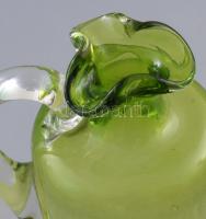 Színezett üveg füles váza, jelzés nélkül, m: 19 cm