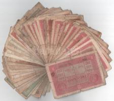 72db-os, főleg magyar Korona bankjegyből álló tétel, közte 1848. 1Ft "Kossuth bankó", ille...