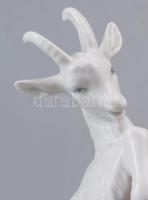 Wallendorf kecskével játszó puttó. Mázas és biszkvit porcelán, jelzet, hibátlan, 18x20,5 cm
