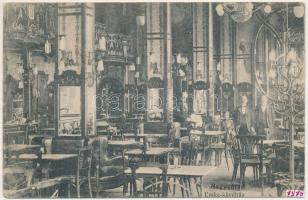 1913 Nagyvárad, Oradea; EMKE kávéház, belső pincérekkel / café, interior with waiters (ázott / wet damage)