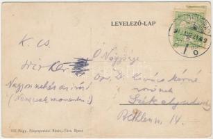 1913 Nagyvárad, Oradea; EMKE kávéház, belső pincérekkel / café, interior with waiters (ázott / wet d...