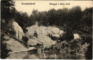 1914 Szováta, Sovata; Sóhegyek a Vörös tónál. Zsula Sándor kiadása / salt rocks near the lake (fl)