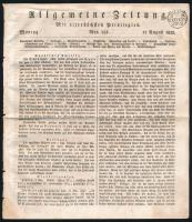 1828 Allgemeine Zeitung 2kr szignettával, kiváló minőségben