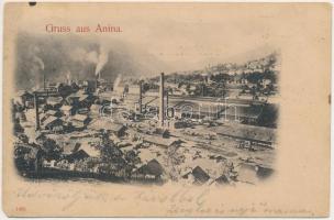 1899 (Vorläufer) Anina, Stájerlakanina, Stájerlak, Steierdorf; vasgyár, iparvasút / ironworks, factory, industrial railway (EM)