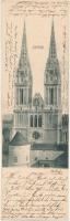 1903 Zagreb, Stolna crkva / church. 2-tiled folding panoramacard