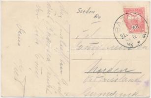 1917 Bázna, Báznafürdő, Felsőbajom, Bad Baassen, Baiumul de Sus; Wohnhäuser, Hotel National, Raiffei...