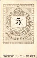 Magyar Királyi Posta szürke 5 Krajcáros bélyege. Budapesti Bélyegtőzsde 1924. IX. 15. / Budapester Briefmarkenbörse 1924 / Hungarian 5 Kreuzer grau stamp s: Lehnert (non PC) (EK)