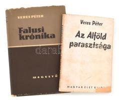 Veres Péter: Az alföld parasztsága. Bp., 1944, Magyar Élet, 92 p. Negyedik kiadás. Kiadói papírkötés, a borítón kis hiánnyal. + Veres Péter: Falusi krónika. Bp., 1956, Magvető, 287+1 p. Kiadói félvászon-kötés, javított kiadói papír védőborítóban.