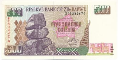 Zimbabwe 2004. 500D T:UNC,AU Zimbabwe 2004. 500 Dollars C:UNC,AU