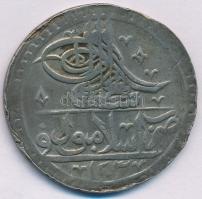 Oszmán Birodalom 1792 (1203/4) Yüzlük Ag "III. Szelim" (30,42g) T:VF patina, korrózió Ottoman Empire 1792 (1203/4) Yüzlük Ag "Selim III" (30,42g) C:VF patina, corrosion Krause KM#507