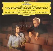 Ludwig van Beethoven, Anne-Sophie Mutter, Berliner Philharmoniker, Herbert von Karajan: Violinkonzert LP Vinyl 1980 Deutsche Grammophon. G. Aláírással.