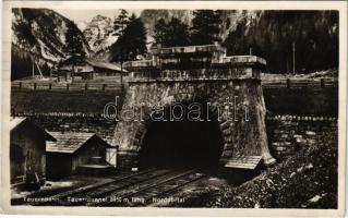 1928 Tauernbahn, Tauerntunnel 8850 m lang, &quot;Francisco Josepho I. Imp. MCMIX&quot; Nordportal / Tauern Railway north tunnel