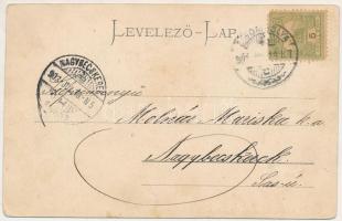 1903 Zsombolya, Hatzfeld, Jimbolia; tér. Perlstein F. kiadása / square (szakadás / tear)