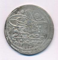 Oszmán Birodalom 1731 (1143) Kurus Ag "I. Mahmud" (24,11g) T:VF patina, kis rep. Ottoman Empire 1731 (1143) Kurus Ag "Mahmud I" (24,11g) C:VF patina, small crack Krause KM#211