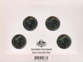 Ausztrália 2016. 1$ Al-bronz "II. Erzsébet" (4xklf verdejellel) "Australia's first mints growth from gold" dísztokban T:BU Australia 2016. 1$ Al-bronze "Elizabeth II" (4xdiff mintmarks) in "Australia's first mints growth from gold" case C:BU