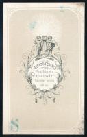 cca 1860 Mosel Etelka portréja, keményhátú fotó Veress Ferenc kolozsvári műterméből, érdekes fénykép...