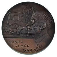 1982. "Kandó Kálmán 1869-1931" kétoldalas bronz emlékplakett a magyar villamos vontatás 50. évfordulójára (~77mm) T:AU