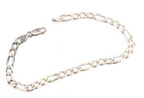 Ezüst(Ag) figaro bokalánc, jelzett, h: 22 cm, nettó: 6,2 g