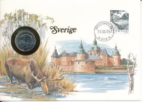 Svédország 1984. 1K felbélyegzett borítékban, bélyegzéssel, német nyelvű leírással T:UNC  Sweden 1984. 1 Kronor in envelope with stamp and cancellation, with German description C:UNC