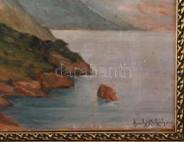 Basch Mihály (1899-?): Vízparti táj, 1926. Olaj, karton, jelezve jobbra lent, dekoratív fakeretben, ...