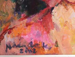 Juhász Erika (1926-2018): Kalapos hölgy portréja. Olaj, farost. Jelzett. Fakeretben. 60x50 cm