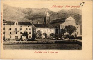 Karlobag, Carlopago; Hrv. Primorje, Katolicka crkva i zupni stan / church and parish