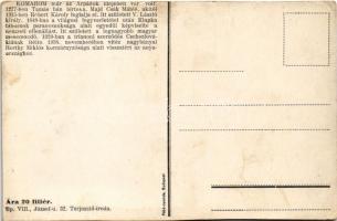 Komárom, Komárnó; Ez a magyarok földje! Kőszűz a várban, irredenta művészlap címerrel. Fébé-nyomda /...