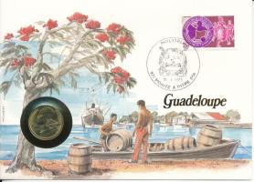 Franciaország / Guadeloupe 1999. 1Fr Ni felbélyegzett borítékban, bélyegzéssel, német nyelvű tájékoztatóval T:UNC  France / Guadeloupe 1999. 1 Franc Ni in envelope with stamp, cancellation and a prospectus in german C:UNC