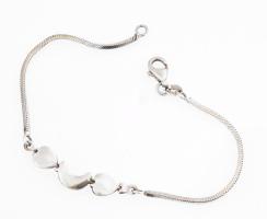 Ezüst(Ag) szív-hold díszítésű karkötő, jelzett, h: 19 cm, nettó: 5,1 g