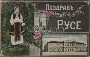 Ruse, Roustchouk; Prince Boris boy grammar school, folklore, military monument, floral