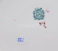 Sarreguiemines reggeliző szett: csésze, alátét, desszertes tál. 1860-1919 között, kis kopással, d: 2...