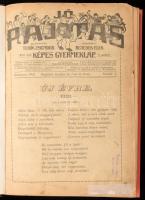 1921 Jó Pajtás képes gyermeklap teljes évfolyama egybekötve, XIII. évf. 1-24. sz., 1921. jan. 1. - dec. 20. Szerk.: Benedek Elek. Modern félvászon-kötésben, helyenként kissé foltos, sérült lapokkal, a 24. szám utolsó két lapját másolattal pótolták.