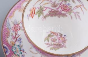 Sarreguiemines reggeliző szett: csésze, alátét, desszertes tál. 1860-1919 között, kis kopással, csés...